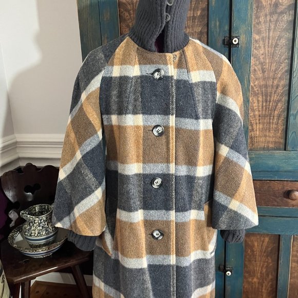 Sharpee Designers Collection Vintage Brown & Gray Stripe Wool Coat 1950/1960 Era - Picture 2 of 14